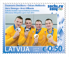 Latvia 2014 SILVER Medalist In OLIMPIC GAMES RUSSIA Sochi BOBSLEIGH MNH - Winter 2014: Sochi