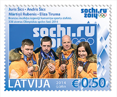 Latvia 2014 BRONZE Medalist In OLIMPIC GAMES RUSSIA Sochi Luge Relay MNH - Winter 2014: Sochi