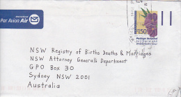 New Zealand 2003 Flower Poroporo Prepaid Envelope Sent To Australia - Brieven En Documenten