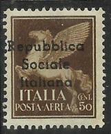 EMISSIONI LOCALI TERAMO 1944 POSTA AEREA AIR MAIL CENT. 50 MNH - Emisiones Locales/autónomas