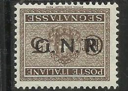 ITALIA REGNO ITALY KINGDOM 1944 REPUBBLICA SOCIALE ITALIANA RSI SEGNATASSE TAXES TASSE GNR CENT.  5 MNH VARIETY VARIETA´ - Postage Due