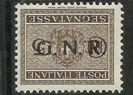 ITALIA REGNO ITALY KINGDOM 1944 REPUBBLICA SOCIALE ITALIANA RSI SEGNATASSE TAXES TASSE GNR CENT.  5 MNH VARIETY VARIETA´ - Taxe