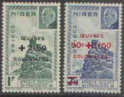 Détail De La Série Maréchal Pétain Surchargés -> Oeuvres Coloniales * Niger N° 95 - 96 - 1944 Maréchal Pétain, Surchargés – Œuvres Coloniales