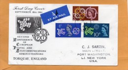 Great Britain 1961 FDC - 1952-1971 Em. Prédécimales