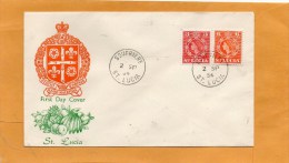 St Lucia 1954 FDC - Ste Lucie (...-1978)