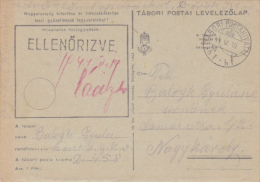 PRIVATE POSTCARD, SENT FROM HUNGARY TO ROMANIA, 1944 - Covers & Documents