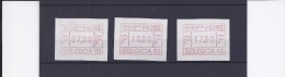 ATM6A  Belgica '82 Set  7 - 10 - 17 Frank Postfris - Other & Unclassified