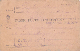 MILITARY POSTCARD, CENSURED IN HUNGARY,1915 - Used Stamps