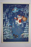 SANTA WITH HELICOPTER. Old USSR Postcard - 1985 - Oil In Siberia - Helicopters