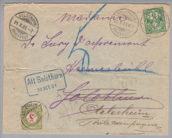 Heimat SO Alt-Solothurn 1901-10-20 Blau Taxierter Brief - Storia Postale