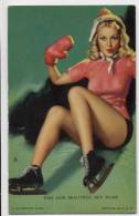 Blond PIN UP On Skates - Mutoscope Card Risque - Pin-Ups