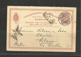 TOP!! DÄNEMARK * BREVKORT VON KOPENHAGEN NACH MILANO * 1905  **!! - Postal Stationery