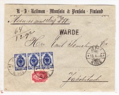 Finland - Wertbrief Ab Jeppo Mit Ankunfts-Stempel Jacobstad 13.03.1909 - - Lettres & Documents