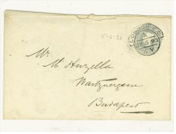 Storia Postale - GRAN BRETAGNA - ANNO 1893 - DA LONDRA PER BUDAPEST - FROM LONDON TO BUDAPEST - POSTAL STATIONERY - Material Postal