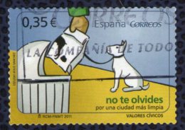 ESPAGNE Oblitéré Used Stamp No Te Olvides Por Una Ciudad Más Limpia Valores Civicos 2011 - Oblitérés