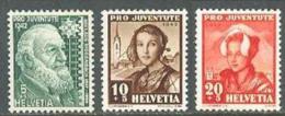 1942 SWITZERLAND PRO JUVENTUTE MICHEL: 412-414 MNH ** - Unused Stamps