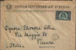 1951 TUNIS TUNISIE X FIRENZE CONSOLATO GENERALE D´ITALIA - Storia Postale