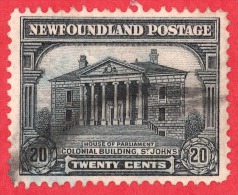 Newfoundland # 157 - 20 Cents - O - Dated 1928 - Colonial Building. St- John's /  Bâtiment Colonial, St-John's - 1908-1947