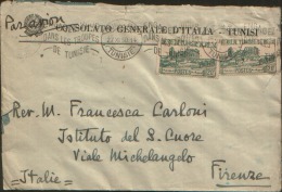 1950 TUNIS TUNISIE X FIRENZE PAR AVION CONSOLATO GENERALE D´ITALIA - Covers & Documents