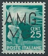 1945-47 TRIESTE AMG VG DEMOCRATICA 25 CENT MNH ** - ED396-2 - Ongebruikt