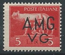 1945-47 TRIESTE AMG VG IMPERIALE 5 LIRE MNH ** - ED396 - Mint/hinged