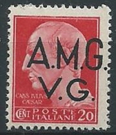 1945-47 TRIESTE AMG VG IMPERIALE 20 CENT SENZA FILIGRANA MNH ** - ED397-4 - Mint/hinged