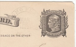 Long Plain Massachusetts, 1882 Postmark On #UX5 Postal Card, Closed Post Office DPO-4 - Postal History