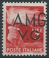 1945-47 TRIESTE AMG VG DEMOCRATICA 3 LIRE VARIETà MNH ** - ED403 - Mint/hinged