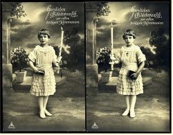 2 X Herzlichen Glückwunsch Zur Ersten Heiligen Kommunion  -  Ansichtskarten Ca.1910    (3312 ) - Communie
