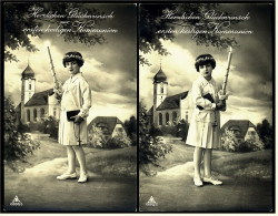 2 X Herzlichen Glückwunsch Zur Ersten Heiligen Kommunion  -  Ansichtskarten Ca.1910    (3312 ) - Communie