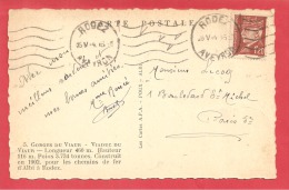 N°Y&T 515  RODEZ  Vers   PARIS   Le    26 AVRIL 1944(2 SCANS) - Covers & Documents