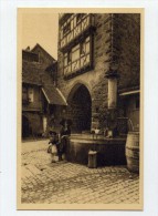 CP , 68 , RIQUEWIHR , Fontaine De La Suine (1560) Et La Porte Haute - Riquewihr