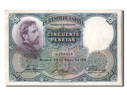 Billet, Espagne, 50 Pesetas, 1931, 1931-04-25, SUP - 50 Pesetas