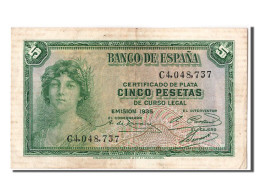 Billet, Espagne, 5 Pesetas, 1935, TTB - 5 Pesetas