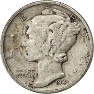 Monnaie, États-Unis, Mercury Dime, Dime, 1941, U.S. Mint, Dahlonega, TTB - 1916-1945: Mercury (kwik)