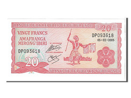 Billet, Burundi, 20 Francs, 2005, KM:27d, NEUF - Burundi