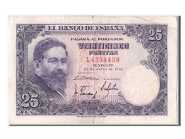 Billet, Espagne, 25 Pesetas, 1954, 1954-07-22, TTB+ - 25 Peseten