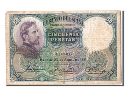 Billet, Espagne, 50 Pesetas, 1931, 1931-04-25, TB+ - 50 Peseten