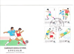 SOCCER FOOTBALL FÚTBOL FUSSBALL WORLD CHAMPIONSHIP MUNDIAL CHINA  CHINE MACAO MACAU 1994 MI 759-762 FDC - 1994 – Stati Uniti