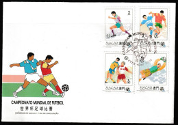 SOCCER FOOTBALL FÚTBOL FUSSBALL WORLD CHAMPIONSHIP MUNDIAL CHINA  CHINE MACAO MACAU 1994 MI 759-762 FDC - 1994 – USA