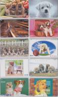 Lot De 10 Télécartes Japon NTT - ANIMAL - CHIEN Chiens - DOG Dogs Japan Phonecards - HUND Hunde Telefonkarten - 1149 - Lots - Collections