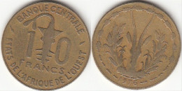 REP.CENTRO AFRICANA 10 CAF Francs 1976 KM#1a - Used - República Centroafricana