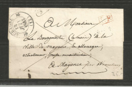 TOP!! BRIEF VON MARSEILLE AN MONSIEUR LE BOURGMESTRE A LA VILLE DE MAYENCE * 1843 ** !! - Vorphilatelie