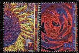 Nations Unies - New York** N° 853/854 - Série Courante. Fleurs Stylisées - Unused Stamps