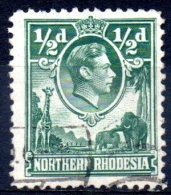 NORTHERN RHODESIA 1938 King George VI -  1/2d. - Green  FU - Northern Rhodesia (...-1963)