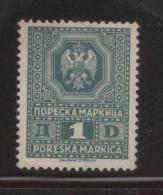 YUGOSLAVIA 1929 PORESKA INCOME TAX REVENUE 1D DARK GREEN NG BF#02 - Gebraucht