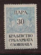 YUGOSLAVIA 1920 GENERAL REVENUE ISSUE FOR THE KINGDOM 20 PARA SERB LIGHT & DARK BLUE NG BF#025 - Usati