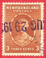 Newfoundland # 187 - 3 Cents - O - Dated  1932-1937 - Queen Mary /  Reine Mary - 1908-1947