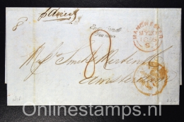 Great Brittain 1856 Complete Letter Manchester  To Amsterdam The Netherlands, Nice Cancels - Poststempel