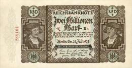Deutschland, Germany - 2 Mio. Mark, Reichsbanknote, Ro. 89 B ,  ( Serie E/R ) XF ( II ), 1923 ! - 2 Miljoen Mark